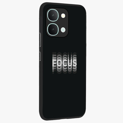 Focus Mode On Glass Case upright view showcasing strong typography statement with sleek motivational theme.