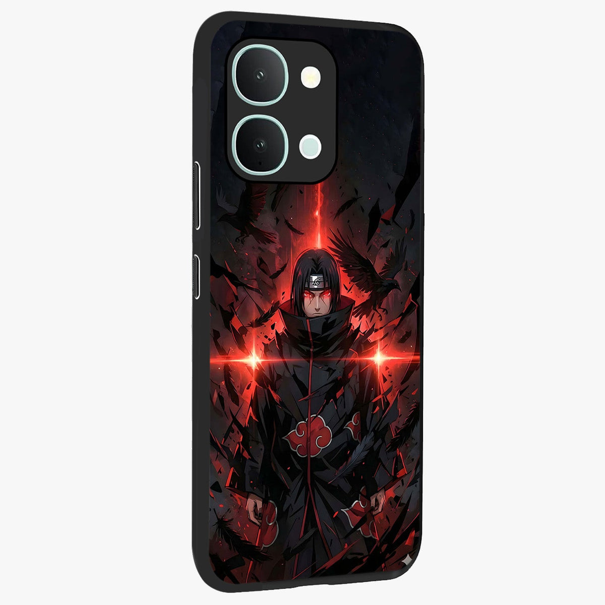 Focused Blade Discipline Glass Case upright view showcasing strong typography statement with sleek motivational theme.