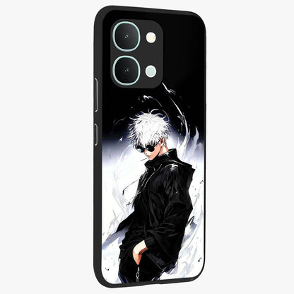 Limitless Shadow King Glass Case upright view showcasing bold shadow warrior artwork with epic fantasy theme.