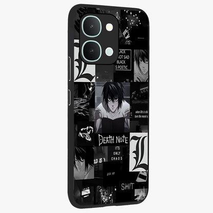 Midnight Chaos Mind Glass Case upright view showcasing expressive abstract artwork with bold dark theme.