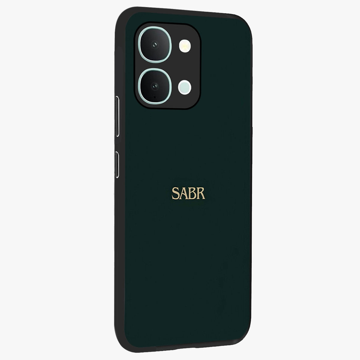 Sabr Minimal Patience Glass Case upright view showcasing calm minimalist artwork with motivational patience theme.