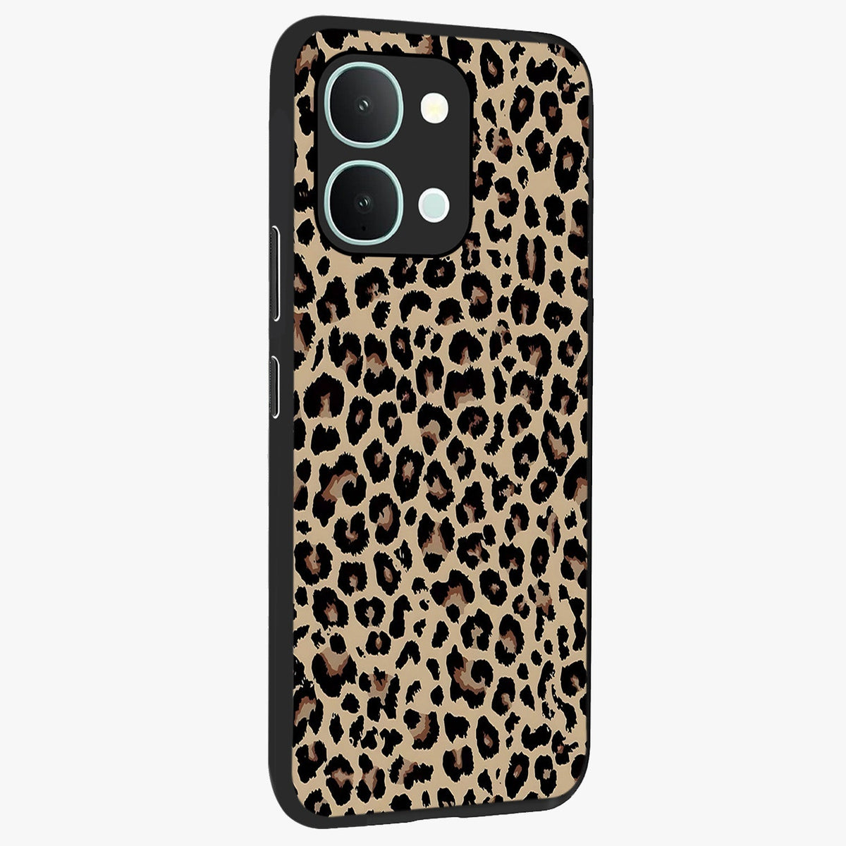 Savage Chic Pattern Glass Case upright view showcasing trendy decorative artwork with edgy fashion theme.