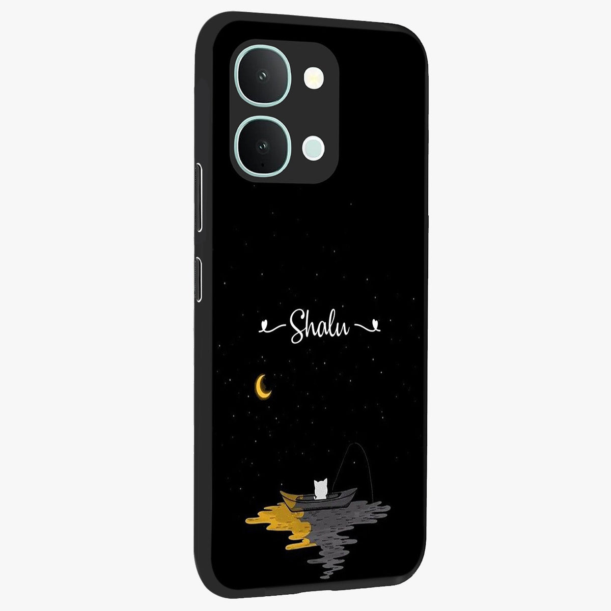 Silent Night Row Glass Case upright view showcasing tranquil night artwork with serene landscape theme.