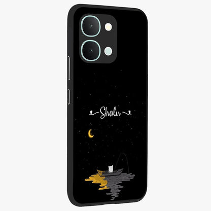 Silent Night Row Glass Case upright view showcasing tranquil night artwork with serene landscape theme.