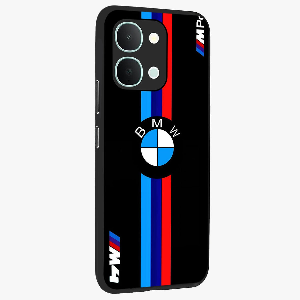 Turbo BMW Beast Glass Case upright view showcasing powerful car artwork with modern motorsport theme.
