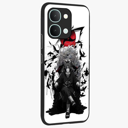 Uchiha Shadow Throne Glass Case upright view showcasing magical underwater galaxy artwork with vibrant cosmic theme.