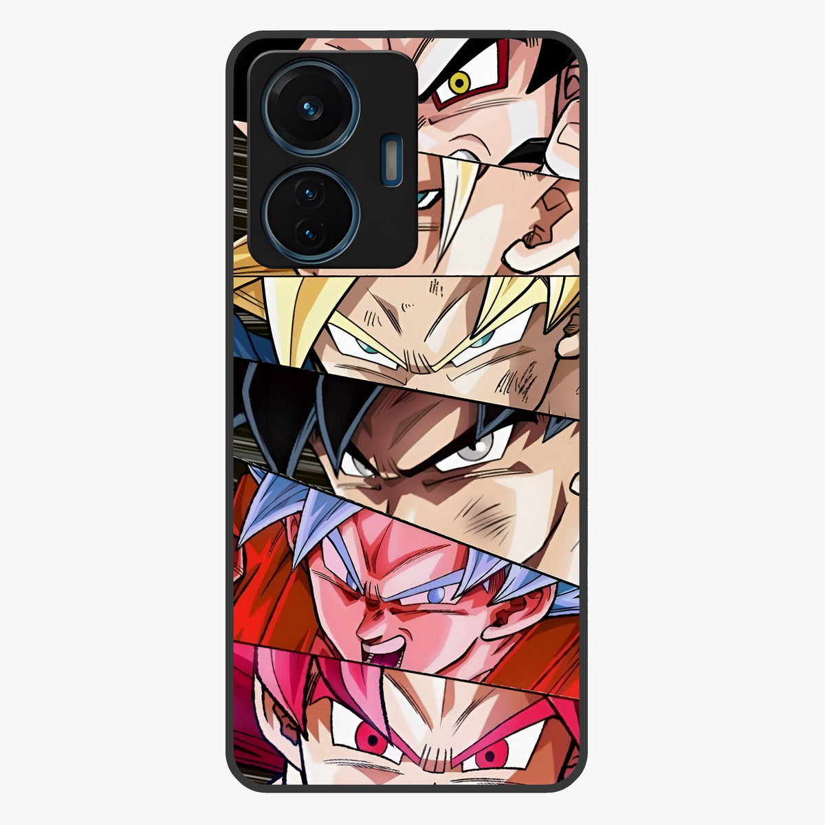 Anime Character Glass Case showing flat back view with vibrant anime artwork and glossy glass finish.