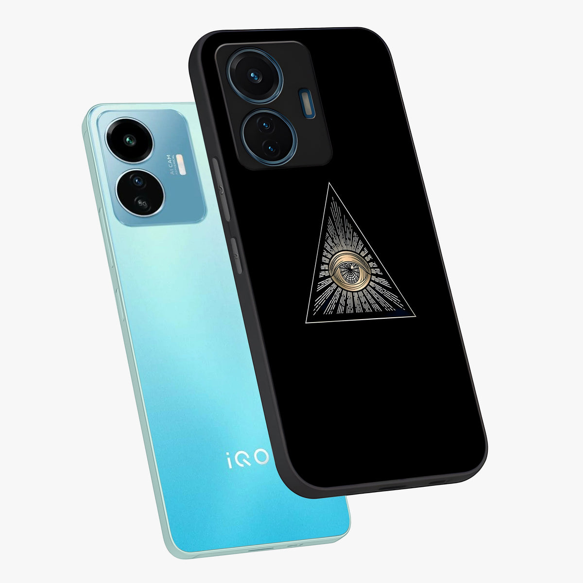 Illuminati Evil Glass Case displayed in angled mockup highlighting dark occult inspired design with bold aesthetic style.