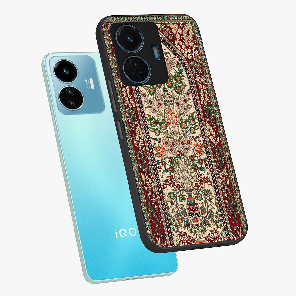 Persian Inspired Glass Case displayed in angled mockup highlighting intricate traditional design with elegant cultural aesthetic.