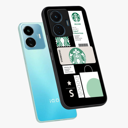 Starbucks Mocha Glass Case displayed in angled mockup highlighting stylish mocha themed design with cozy café aesthetic.
