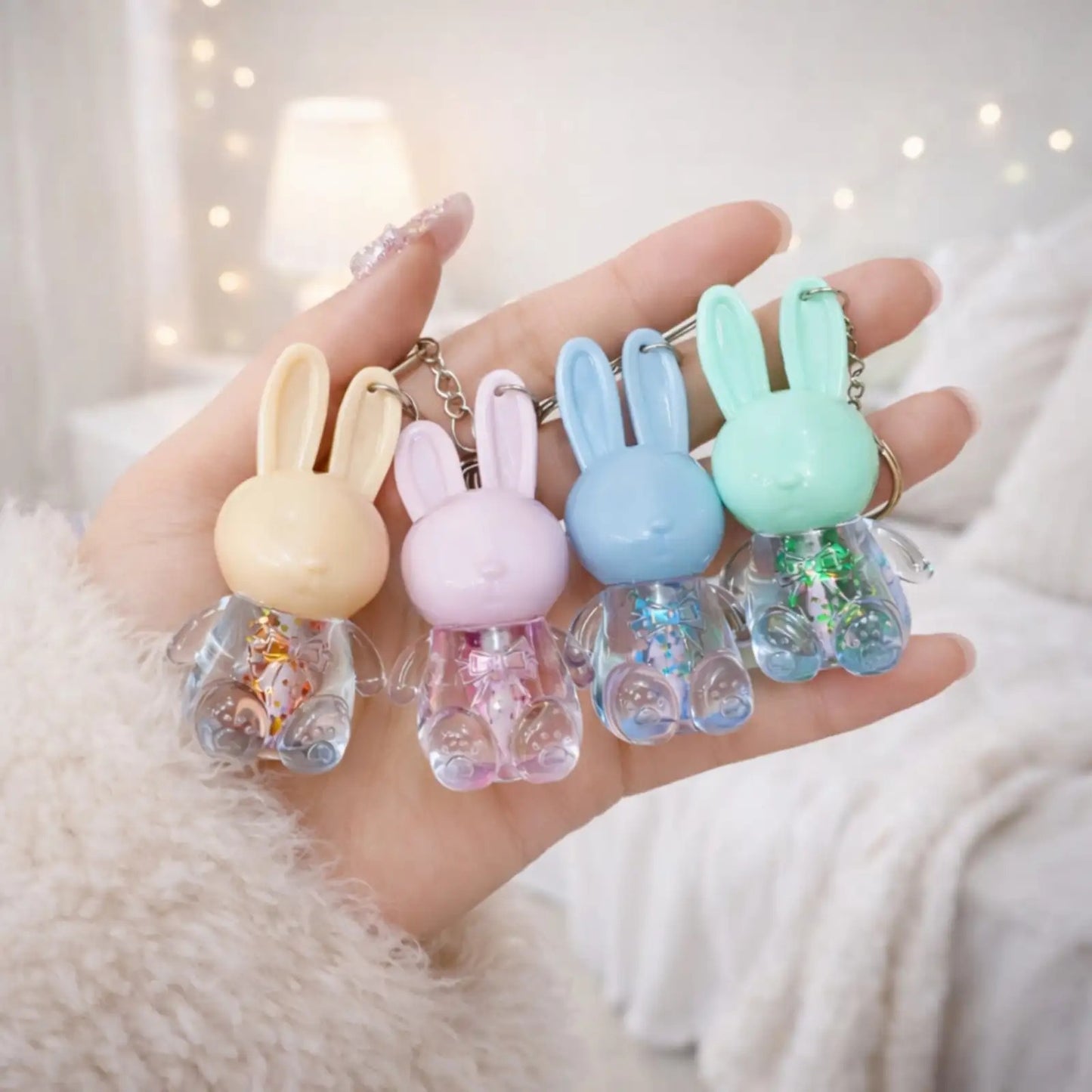 Pastel Bunny Charm Keyrings
