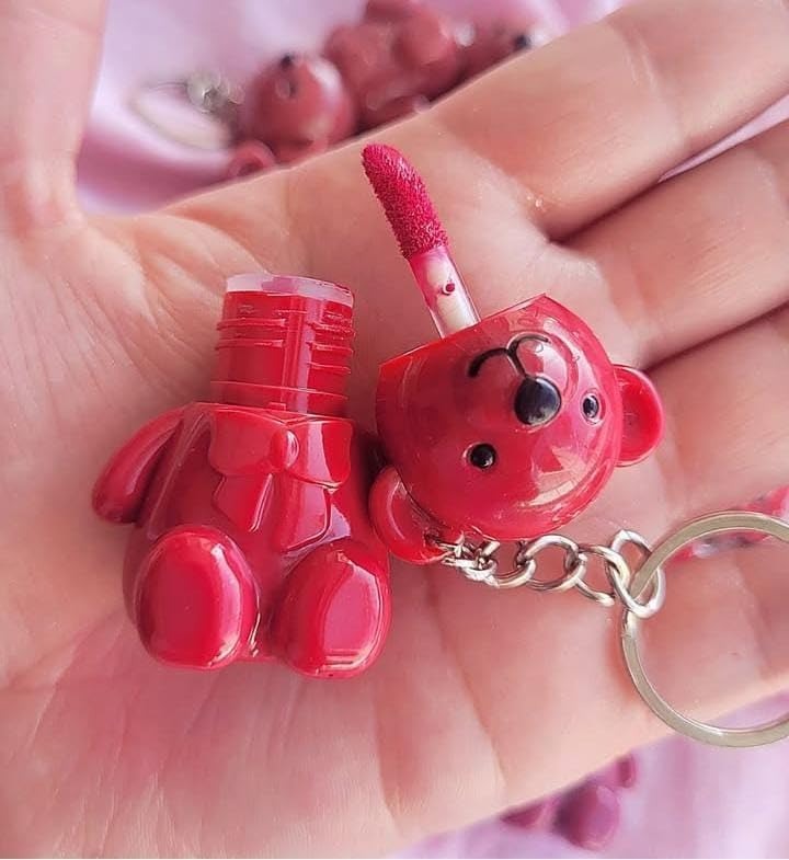 Glossy Teddy Lipstick Keyrings