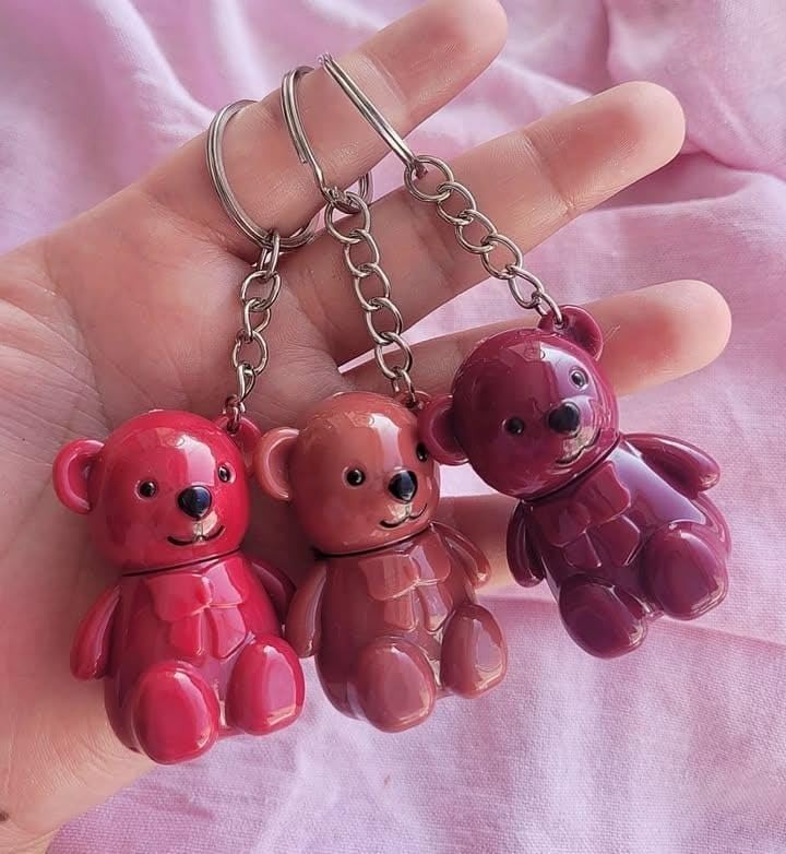 Glossy Teddy Lipstick Keyrings