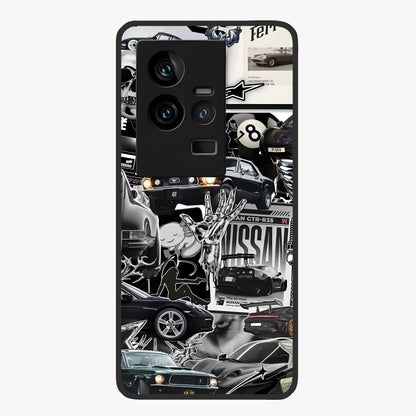 Aesthetic Dark Love Glass Case showing flat back view with dark romantic artwork and glossy glass finish.