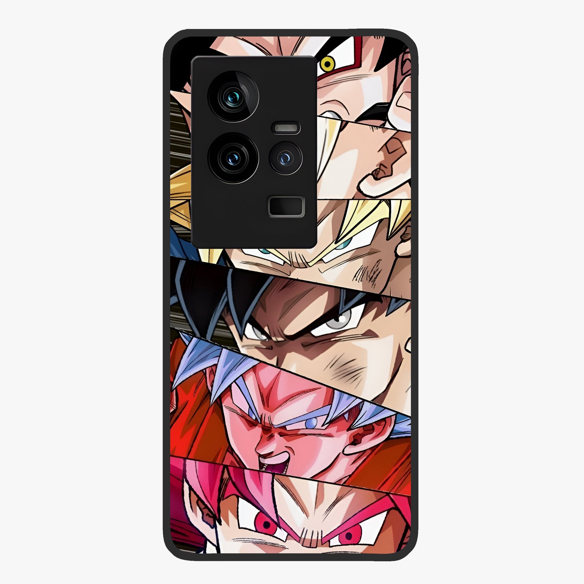 Anime Character Glass Case showing flat back view with vibrant anime artwork and glossy glass finish.