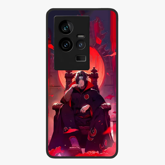 Blood Moon Sovereign Glass Case showing flat back view with mystical blood moon artwork and glossy glass finish.