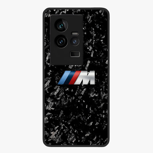 Carbon Speed Mark Glass Case showing flat back view with sporty carbon pattern artwork and glossy glass finish.