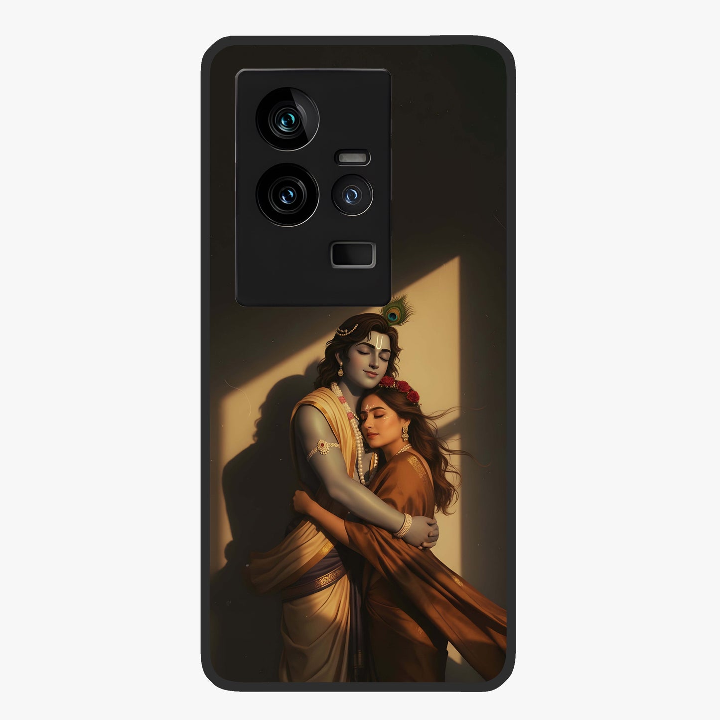 Divine Eternal Love Glass Case showing flat back view with spiritual love themed artwork and glossy glass finish.