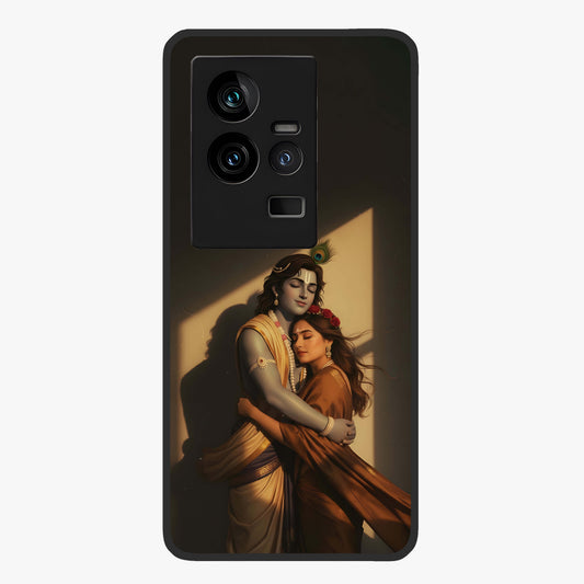 Divine Eternal Love Glass Case showing flat back view with spiritual love themed artwork and glossy glass finish.