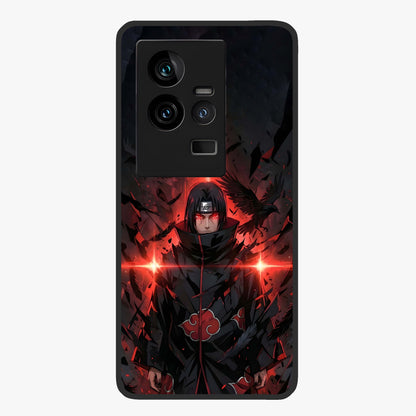 Focused Blade Discipline Glass Case showing flat back view with warrior sword themed artwork and glossy glass finish.