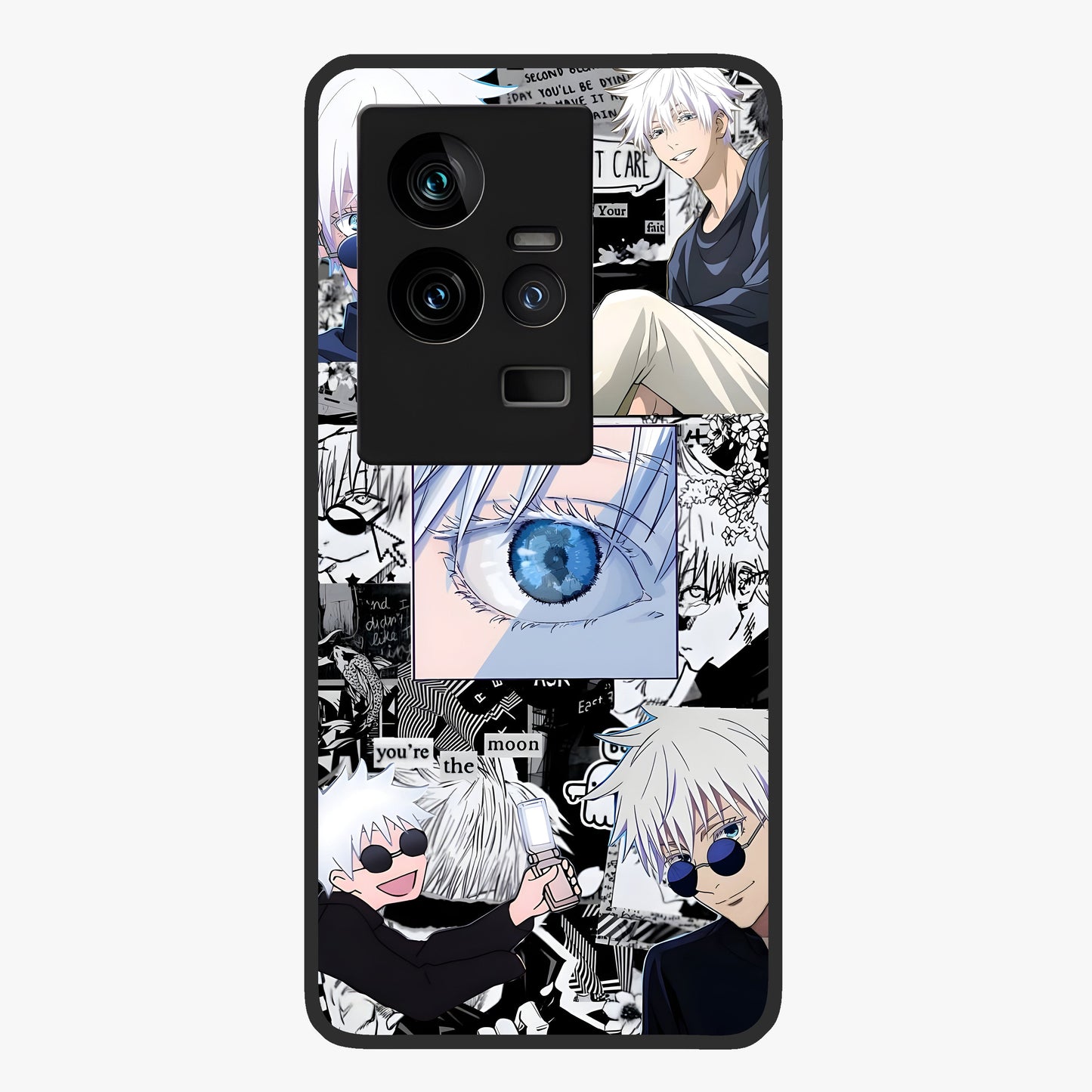 Infinity Sorcerer Chaos Glass Case showing flat back view with mystical sorcerer themed artwork and glossy glass finish.
