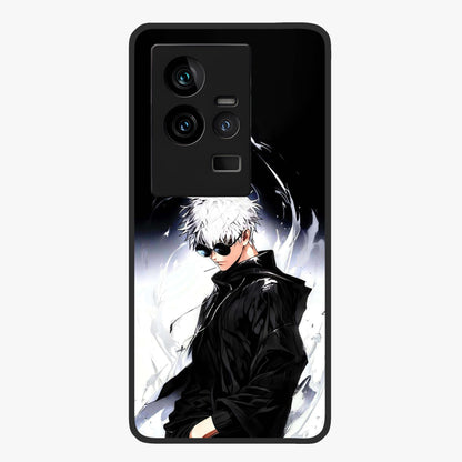 Limitless Shadow King Glass Case showing flat back view with powerful shadow warrior artwork and glossy glass finish.