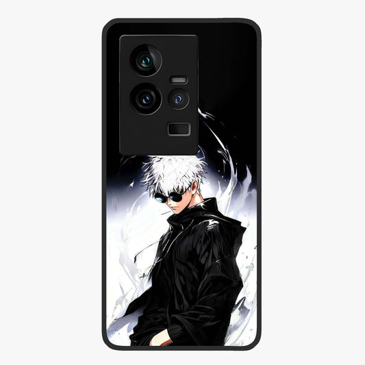 Limitless Shadow King Glass Case showing flat back view with powerful shadow warrior artwork and glossy glass finish.