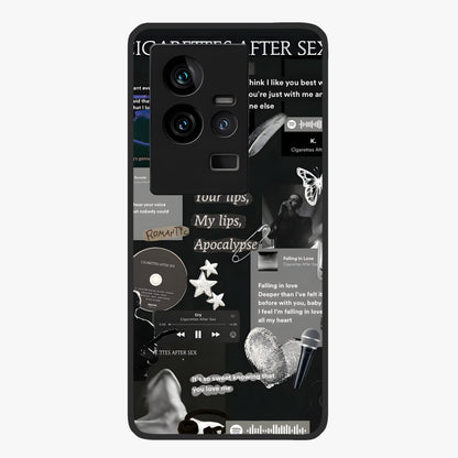 Midnight Love Echo Glass Case showing flat back view with romantic midnight themed artwork and glossy glass finish.