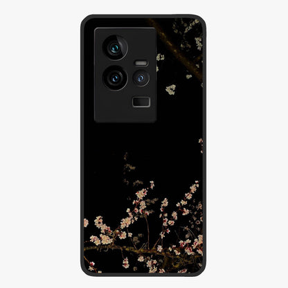 Petal Moon Light With Custom Name Glass Case showing flat back view with floral moonlight artwork and personalized name design.