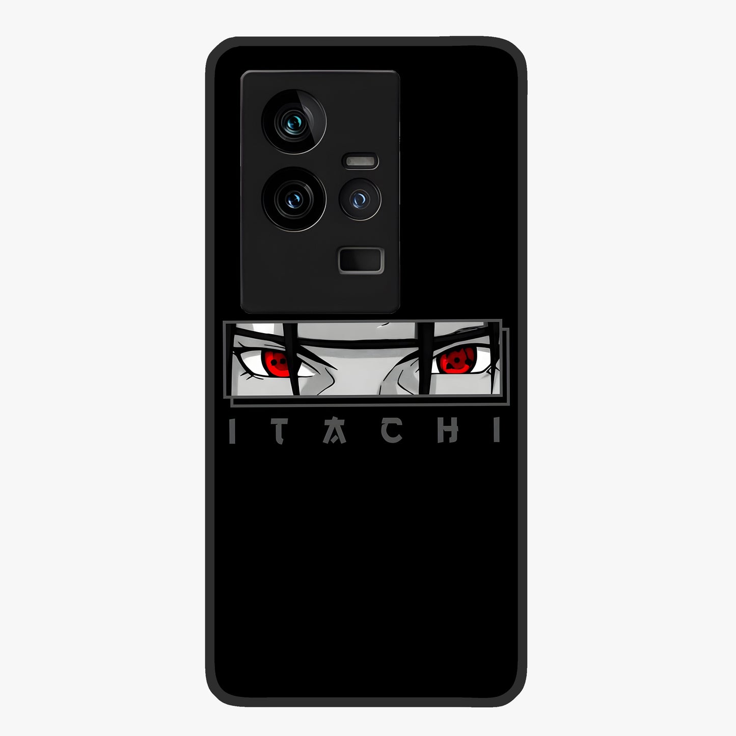 Scarlet Gaze Dominance Glass Case showing flat back view with striking red themed artwork and glossy glass finish.