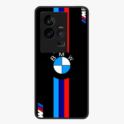 Turbo BMW Beast Glass Case showing flat back view with high performance sports car artwork and glossy glass finish.