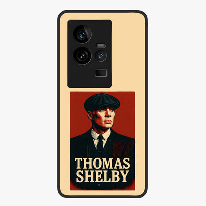 Vintage Mafia Authority Glass Case showing flat back view with bold vintage mafia inspired artwork and glossy glass finish.