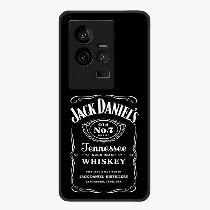Vintage Whiskey Heritage Glass Case showing flat back view with classic whiskey inspired artwork and glossy glass finish.