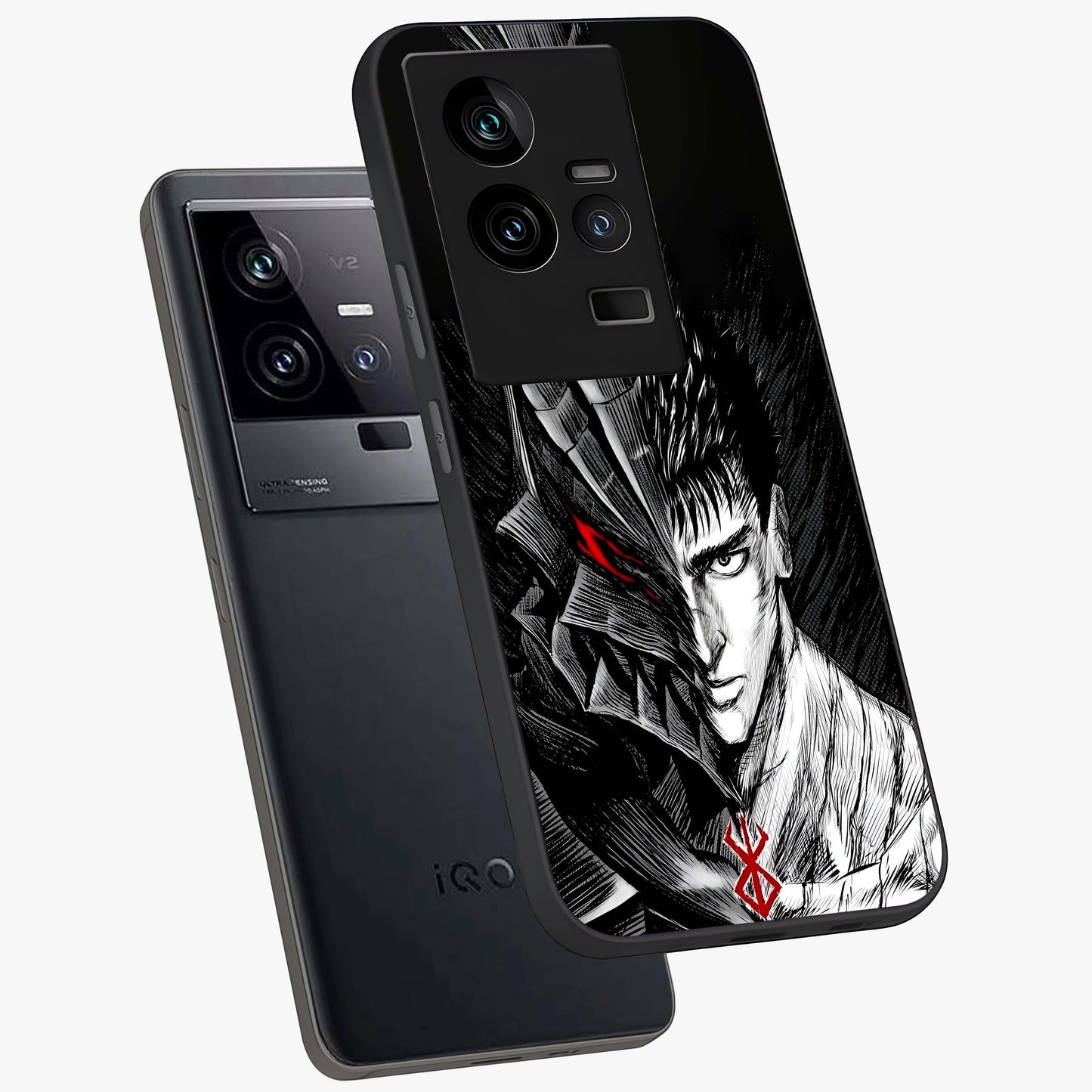 Berserker Blood Oath Glass Case displayed in angled mockup highlighting dark fantasy graphic design and powerful theme.