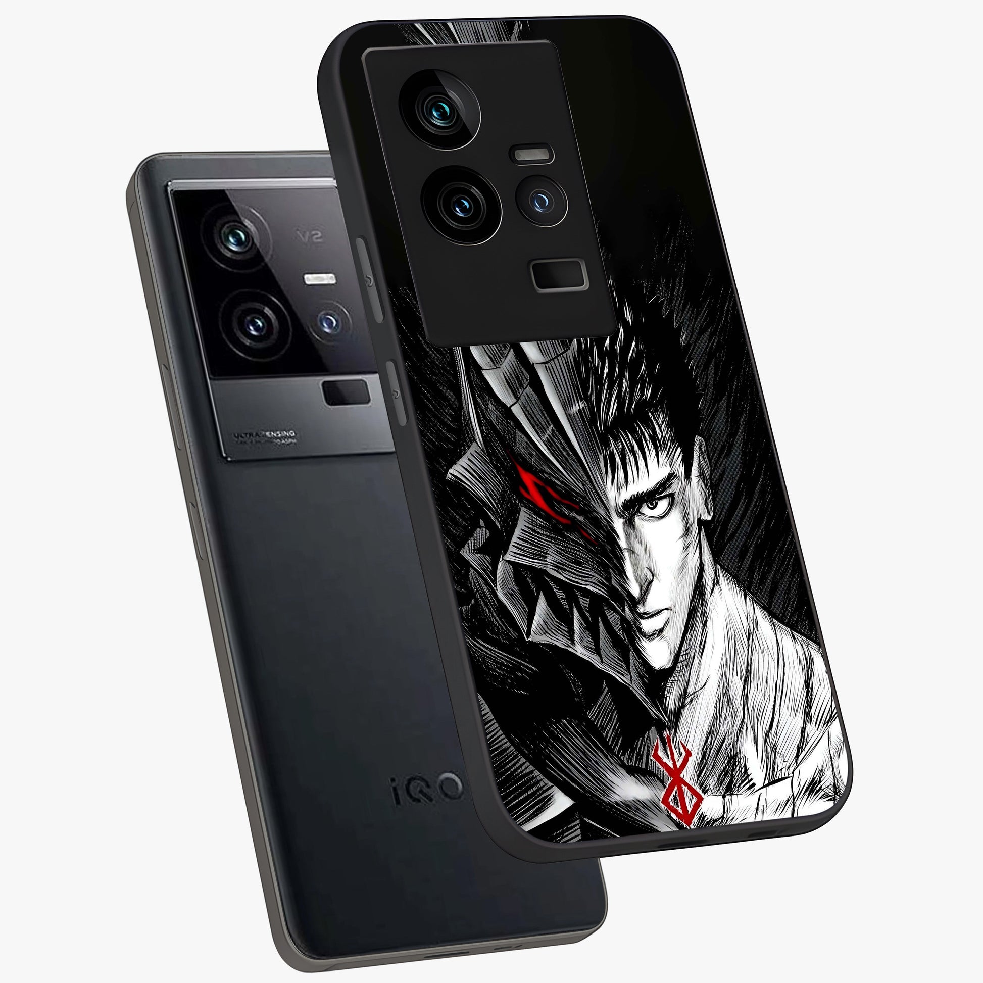 Berserker Blood Oath Glass Case displayed in angled mockup highlighting dark fantasy graphic design and powerful theme.