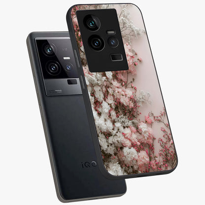 Blush Blossom Cloud Glass Case displayed in angled mockup highlighting soft cloud and blossom design with pastel aesthetic.