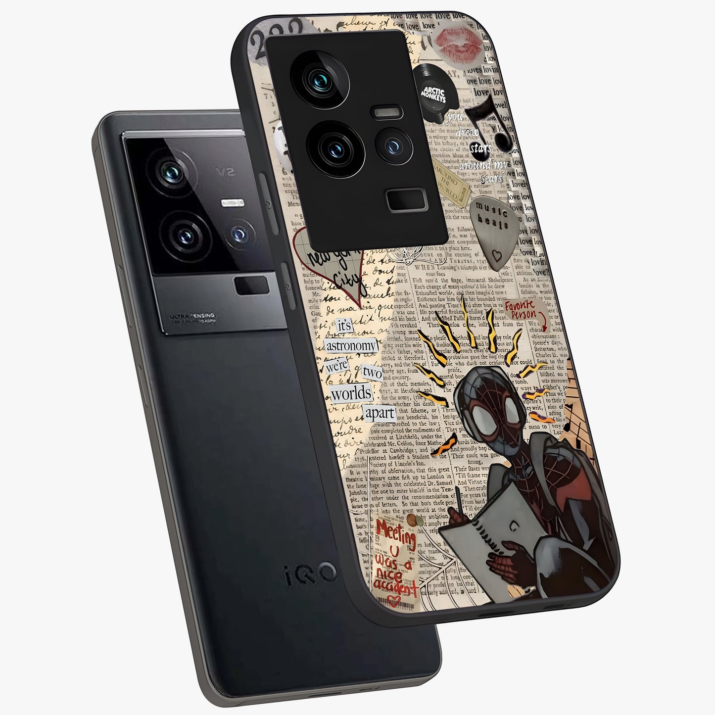 City Dream Sketch Glass Case displayed in angled mockup highlighting minimal city illustration with aesthetic sketch style.