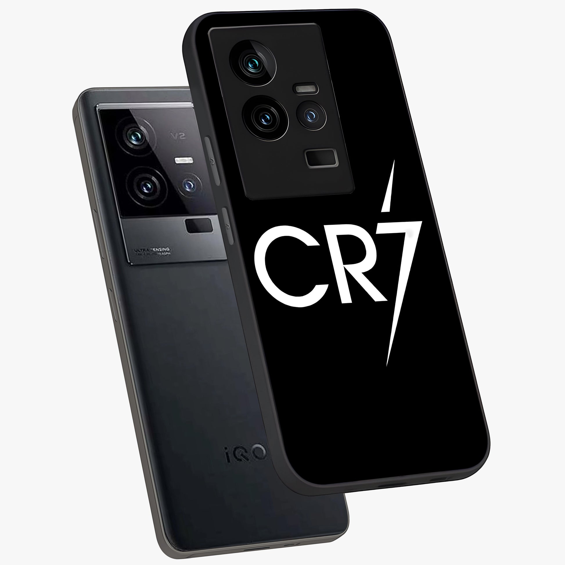 Cr7 Elite Strike Glass Case displayed in angled mockup highlighting powerful sports graphic with bold athletic theme.