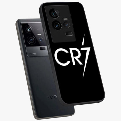 Cr7 Elite Strike Glass Case displayed in angled mockup highlighting powerful sports graphic with bold athletic theme.