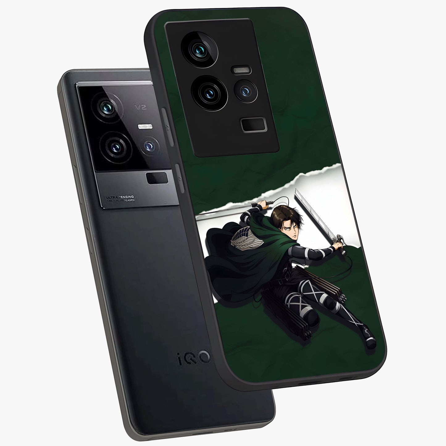 Emerald War Vanguard Glass Case displayed in angled mockup highlighting intense battle inspired design with emerald tone aesthetic.