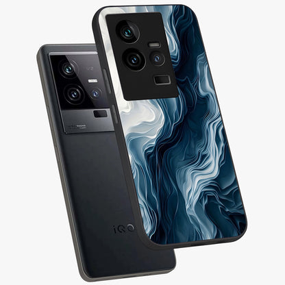 Ethereal Paper Marble Glass Case displayed in angled mockup highlighting elegant marble pattern with modern aesthetic style.