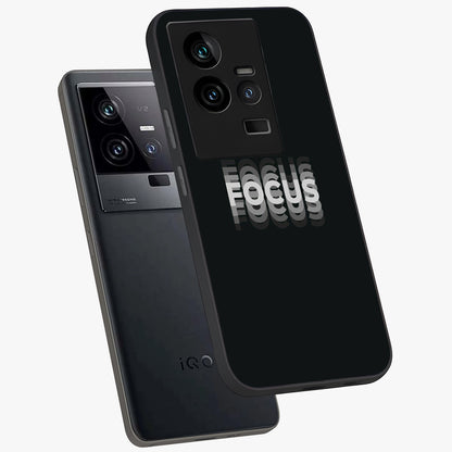 Focus Mode On Glass Case displayed in angled mockup highlighting clean minimal text artwork with modern aesthetic style.