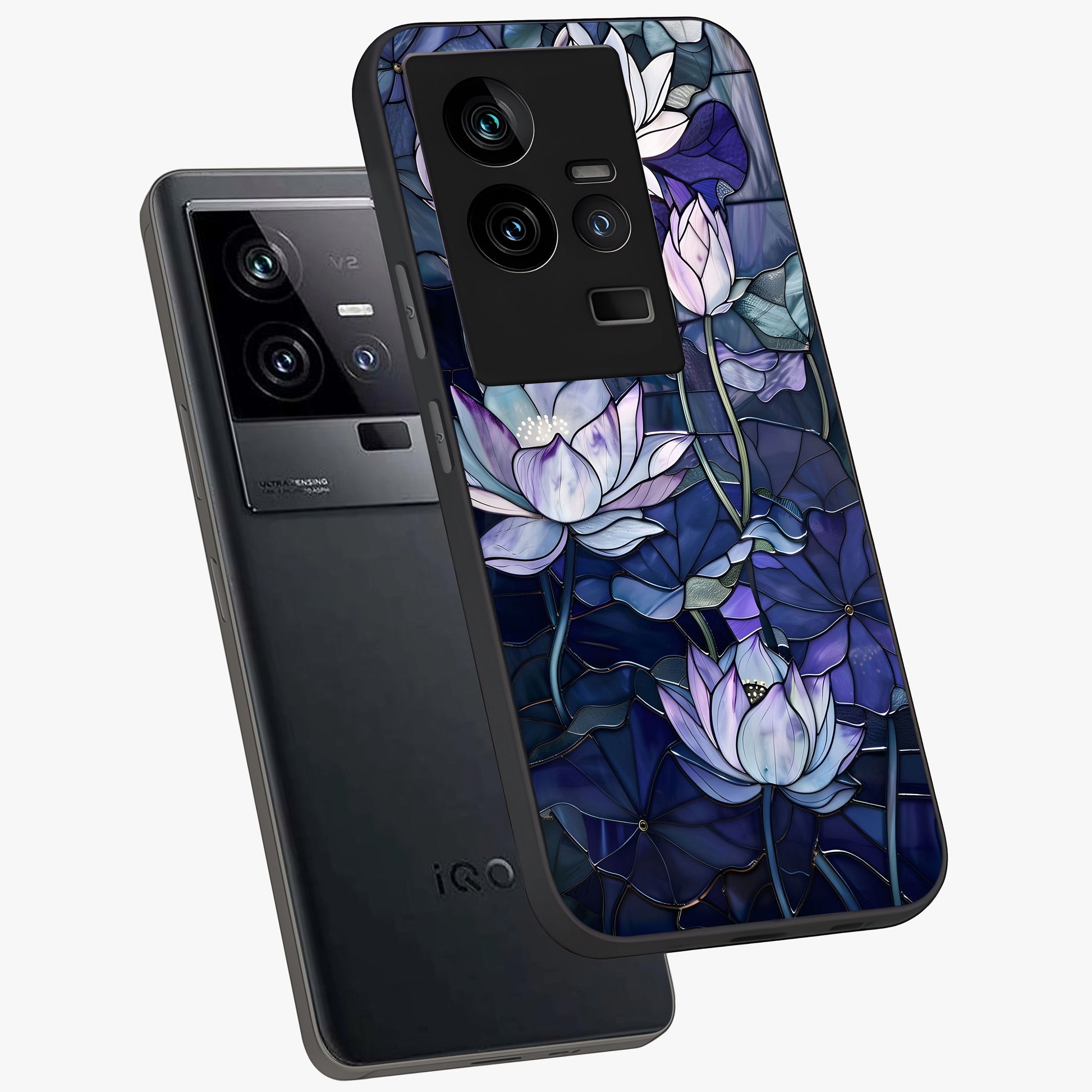 Gloss Petal Rush Glass Case displayed in angled mockup highlighting vibrant petal design with elegant floral aesthetic.