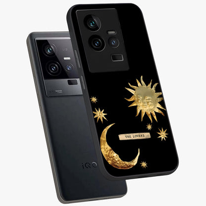 Gold Sun Blush Glass Case displayed in angled mockup highlighting radiant sun design with warm golden aesthetic.