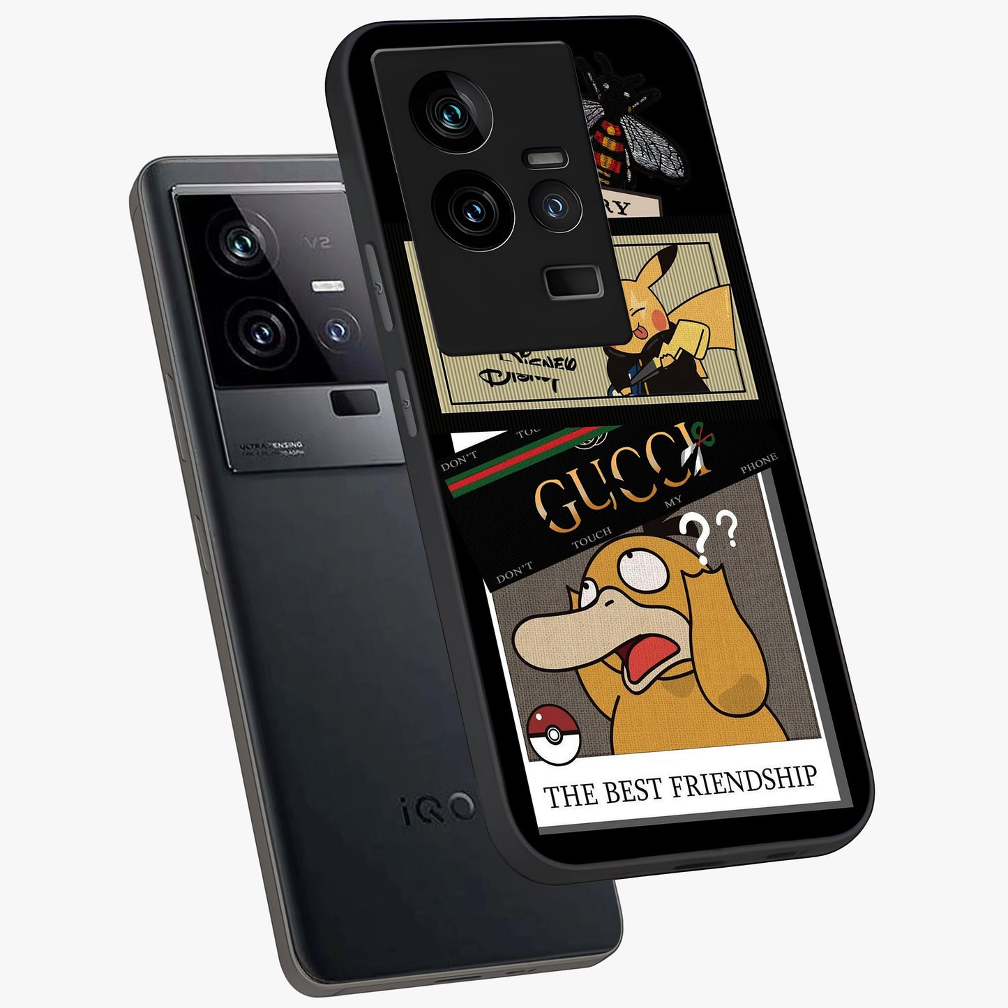 Gucci Play Mashup Glass Case displayed in angled mockup highlighting stylish fashion mashup design with bold aesthetic.