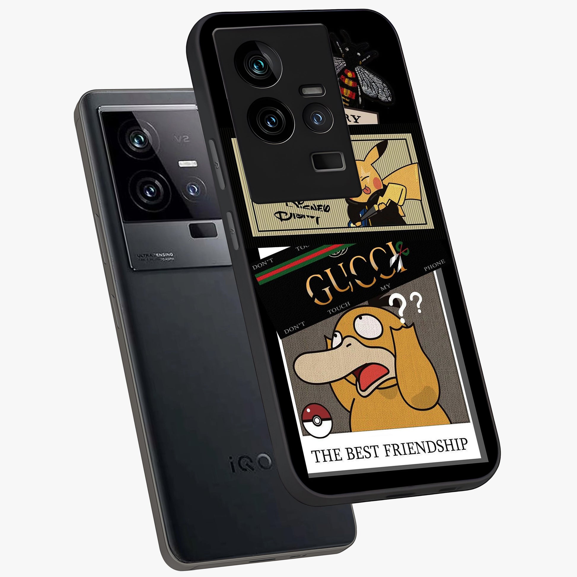 Gucci Play Mashup Glass Case displayed in angled mockup highlighting stylish fashion mashup design with bold aesthetic.