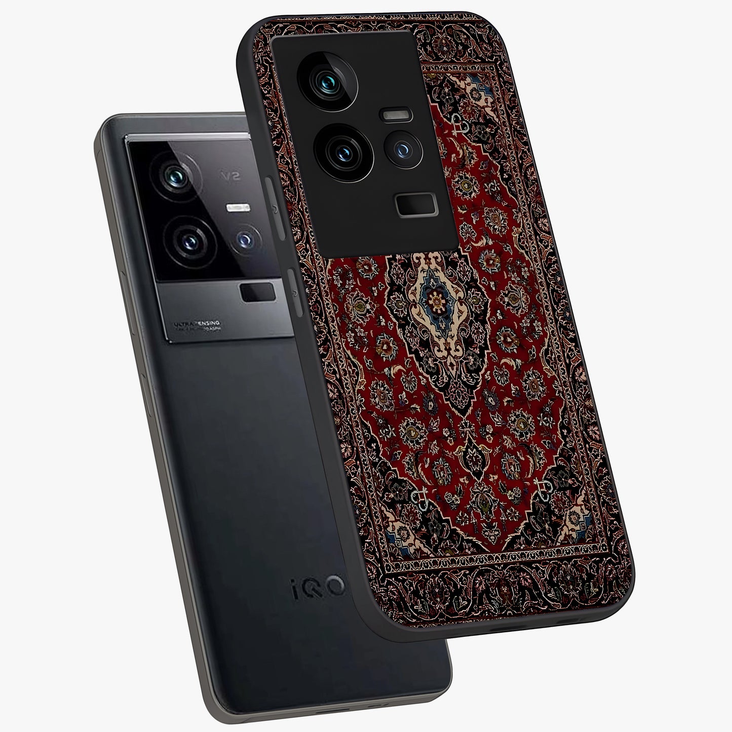 Heritage Carpet Royale Glass Case displayed in angled mockup highlighting intricate royal carpet design with heritage aesthetic.