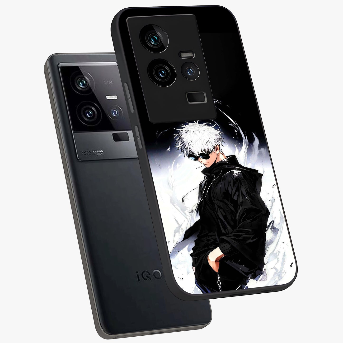 Limitless Shadow King Glass Case displayed in angled mockup highlighting dramatic dark hero design with intense aesthetic.