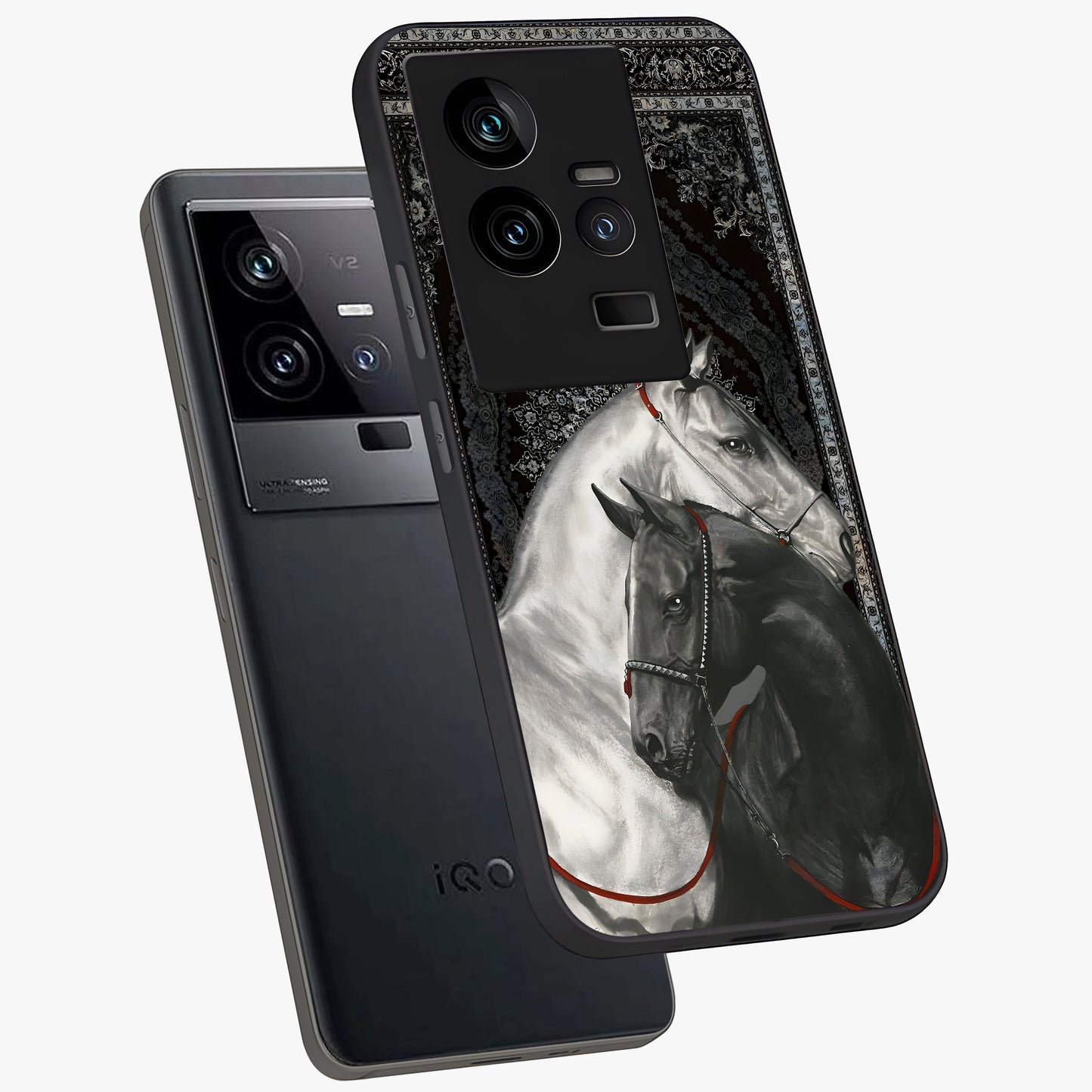 Majestic Ride Legacy Glass Case displayed in angled mockup highlighting sleek vehicle design with bold racing aesthetic.