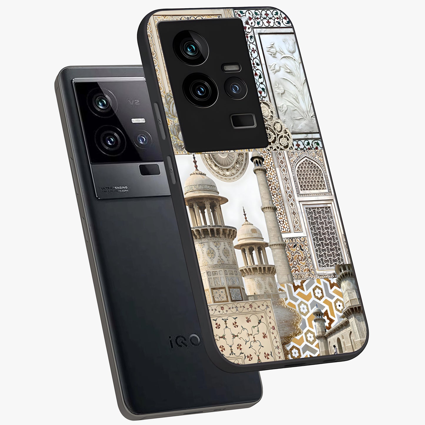 Mughal Marble Legacy Glass Case displayed in angled mockup highlighting elegant heritage marble artwork with royal aesthetic.
